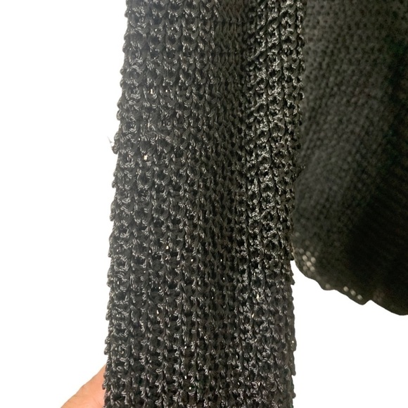 Eileen Fisher Medium Open Knit Quiet Luxury Black Oversized Top - Picture 4 of 5